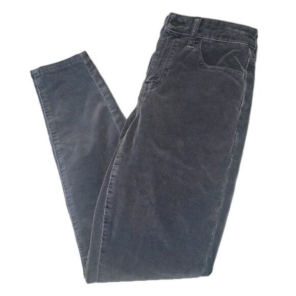 American Eagle Womens Size 4 Short Gray Corduroy Pants 27x28 Stretch New - Picture 1 of 10